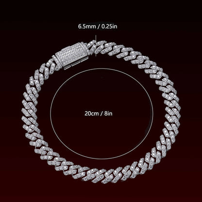 S925 Moissanite 6MM Cuban Bracelet
