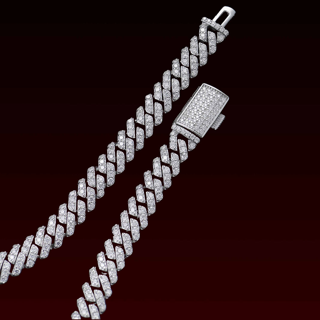 S925 Moissanite 6MM Cuban Bracelet