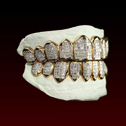 Princess Cut Invisible Set Custom Moissanite Grillz