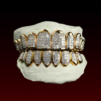 Princess Cut Invisible Set Custom Moissanite Grillz