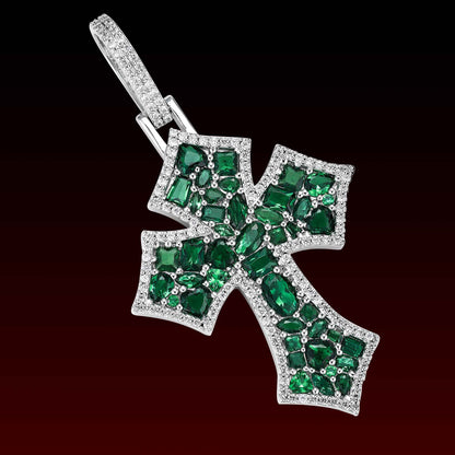 Mix Shape Gem Victorian Cross Pendent