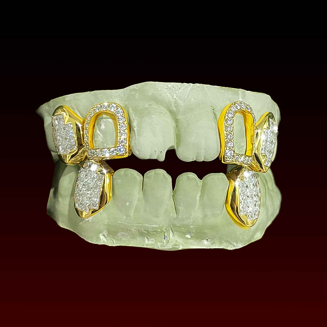 Princess Cut Open Face Custom Moissanite Grillz