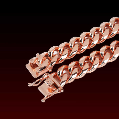 14MM Rose Gold Miami Cuban Chain