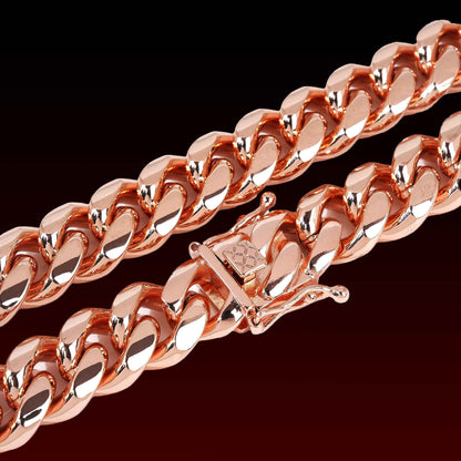 14MM Rose Gold Miami Cuban Chain
