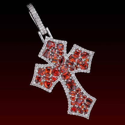 Mix Shape Gem Victorian Cross Pendent
