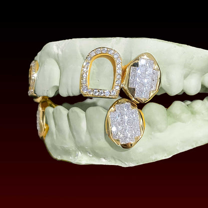 Princess Cut Open Face Custom Moissanite Grillz