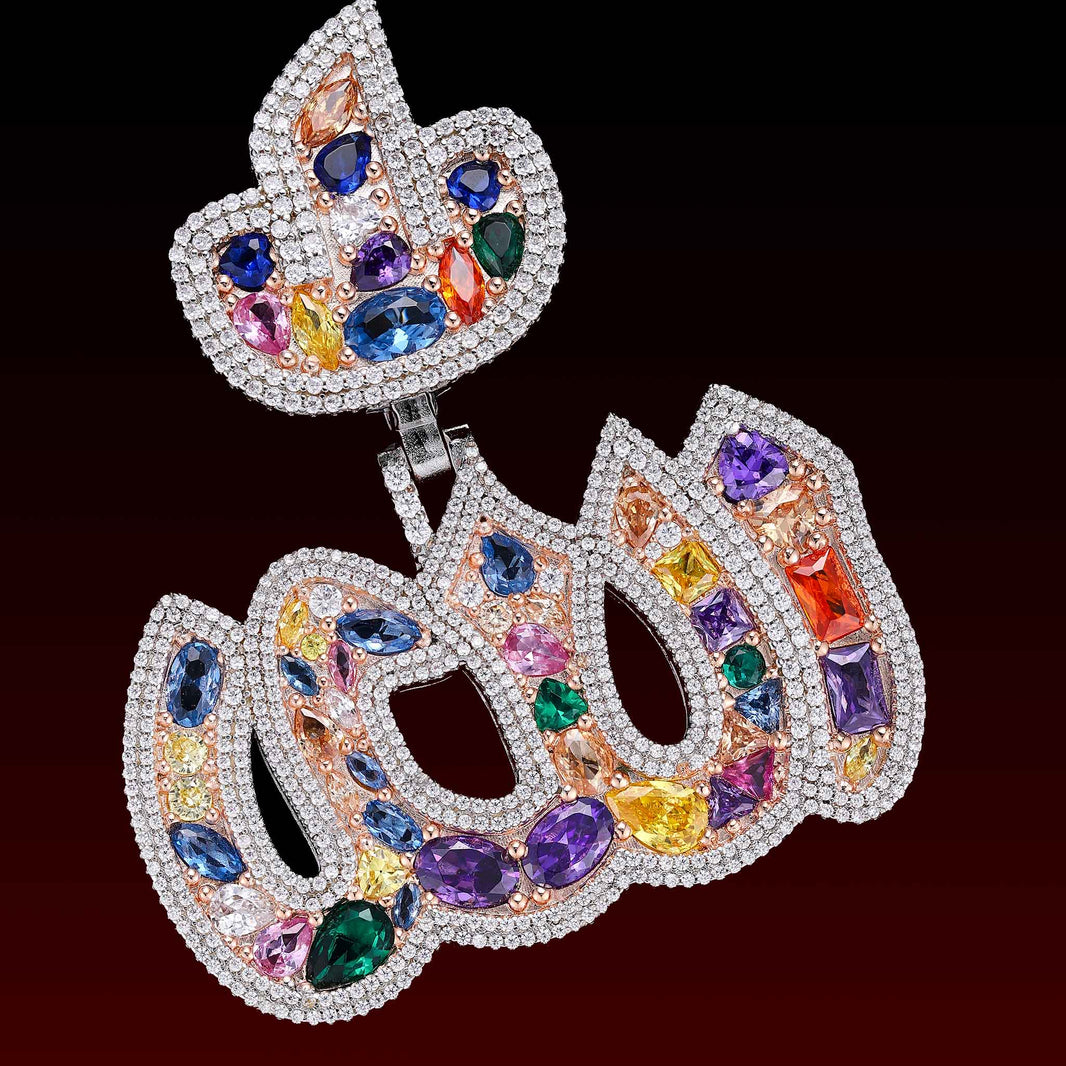 Muti Color Gem Allah Pendant