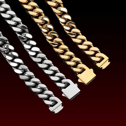 18K Prong Polished Miami Cuban Chain