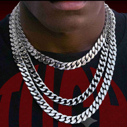 18K Prong Polished Miami Cuban Chain