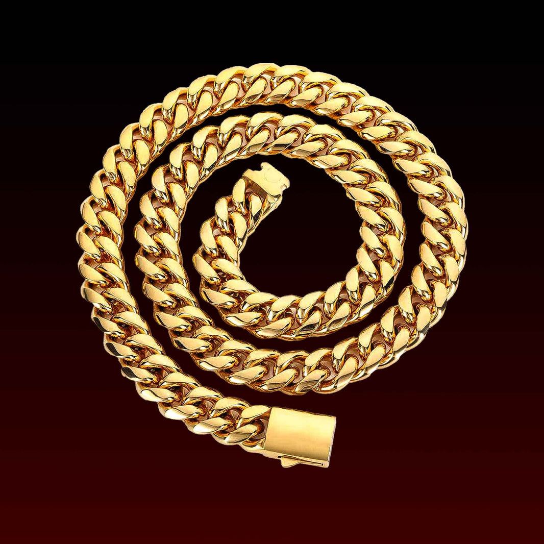 18K Spring Buckle Miami Cuba Chain