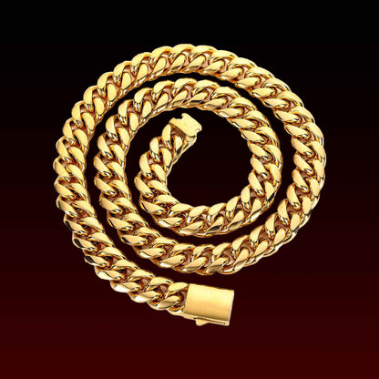 18K Spring Buckle Miami Cuba Chain