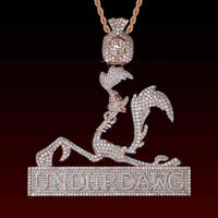 Money Bag Roadrunner Iced Out Pendant
