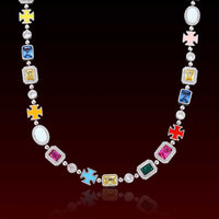 S925 Opal Multi Color Gemstone Chain