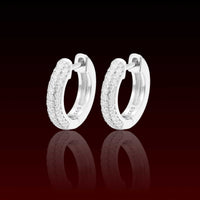 925 Sterling Silver Moissanite Hoop Earrings