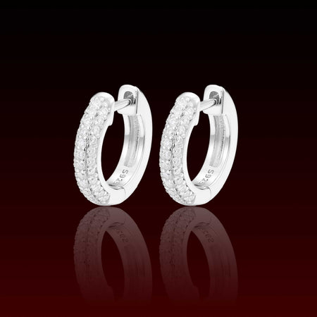 925 Sterling Silver Moissanite Hoop Earrings