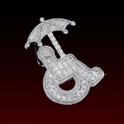 Wheelchair Umbrella Iced Out Pendant
