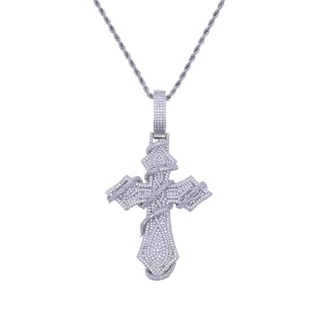 Thorns Cross Iced Out Pendant