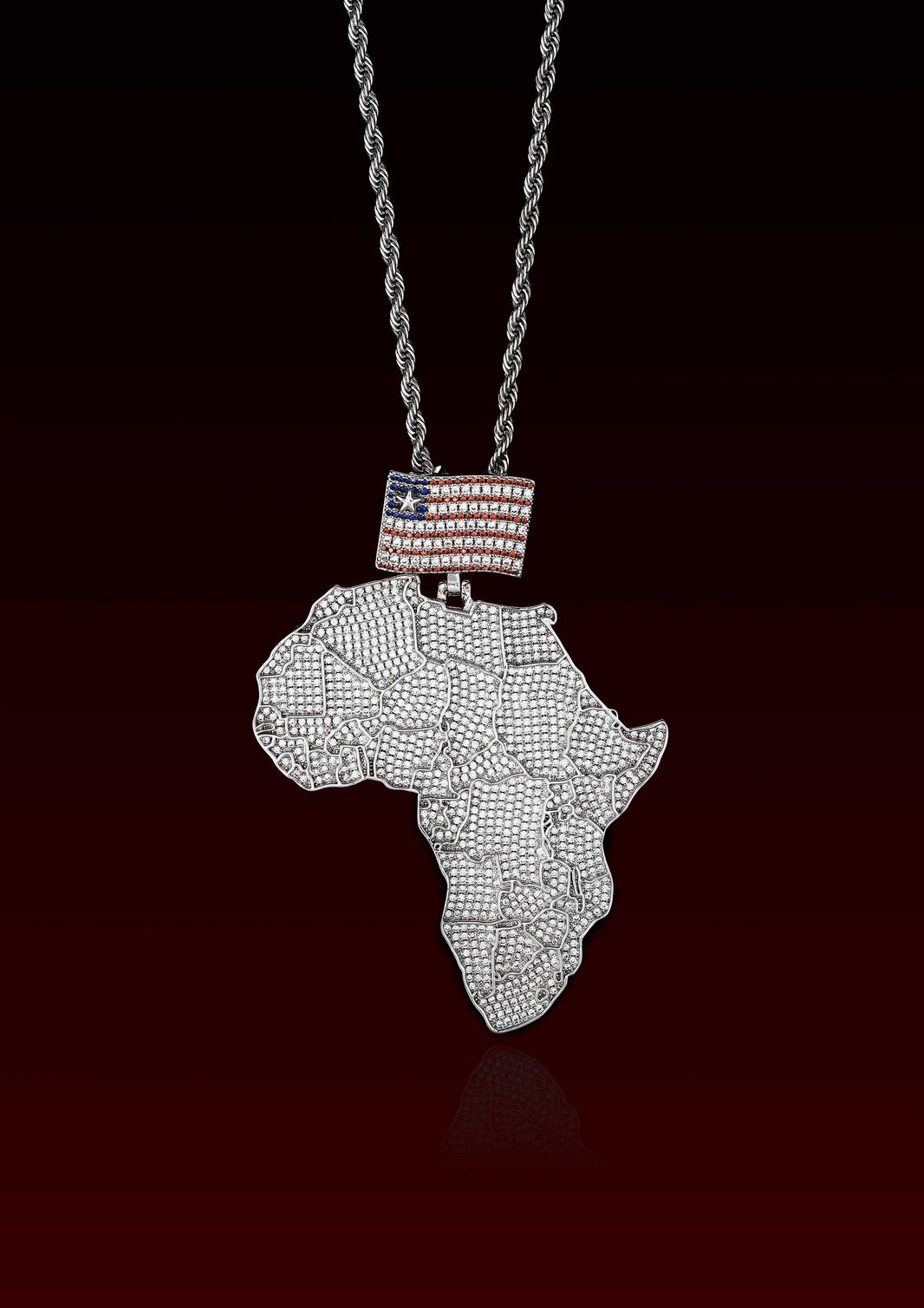Iced Out Map Pendant
