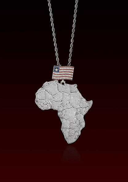 Iced Out Map Pendant
