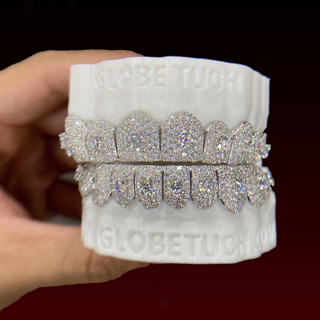 Round Cut Center Stone Custom Moissanite Grillz