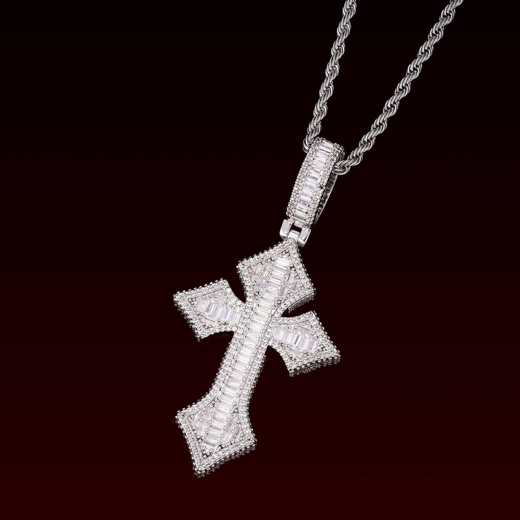 S925 Moissanite Victorian Cross Pendent