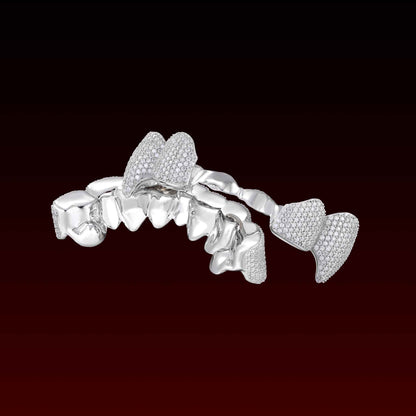 Honeycomb Vampire Fangs Custom Moissanite Grillz