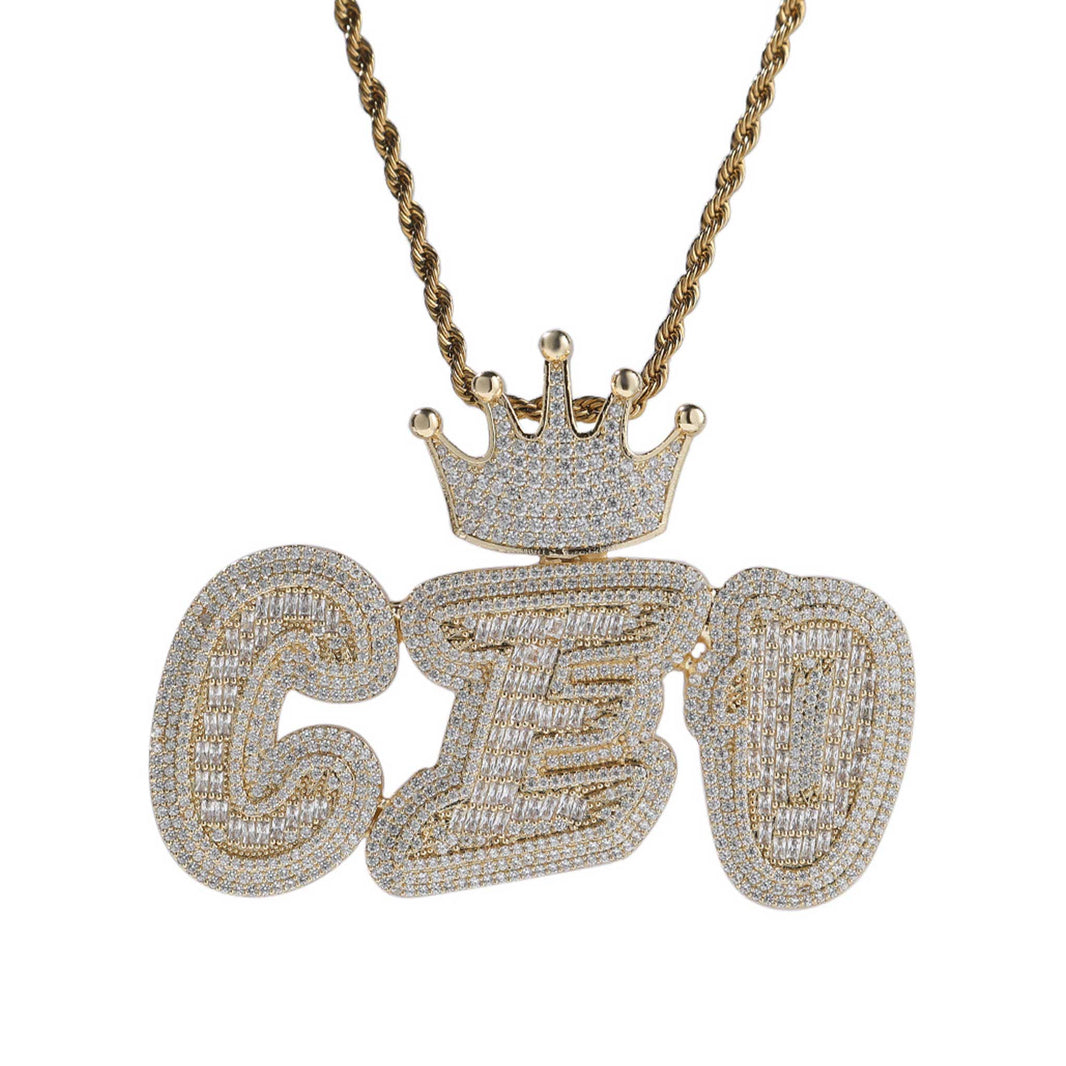 Crown Bail Custom Letter Pendant