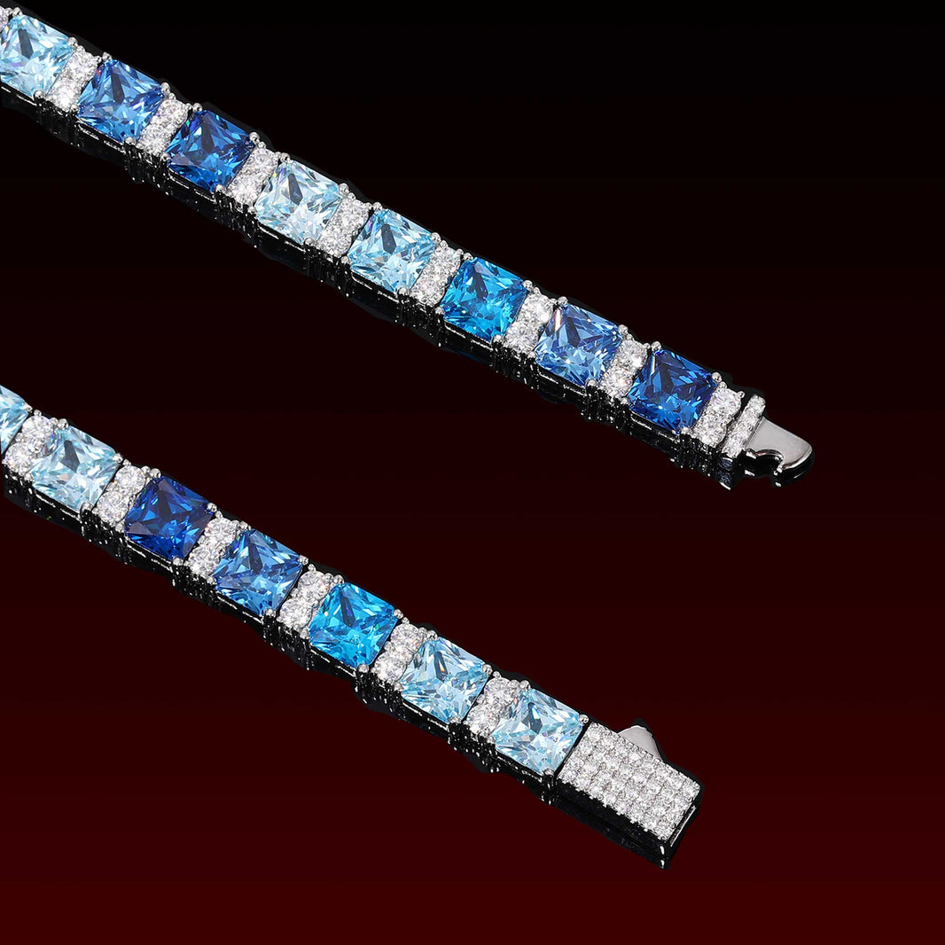S925 Blue Gem Moissanite Bracelet