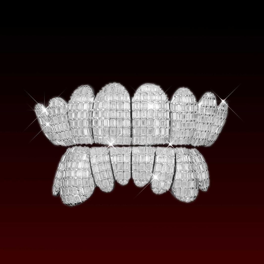 Pave Baguette Cut  Custom Moissanite Grillz