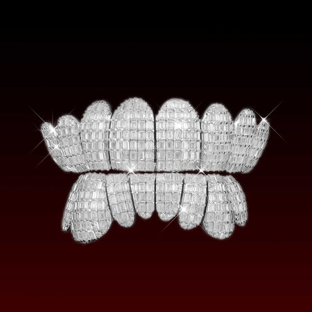Pave Baguette Cut  Custom Moissanite Grillz