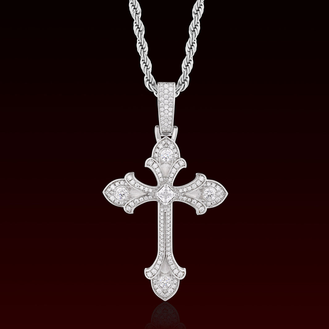 S925 Moissanite Patonce Cross Pendant