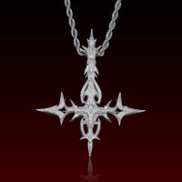 Gothic Flame Cross Pendant