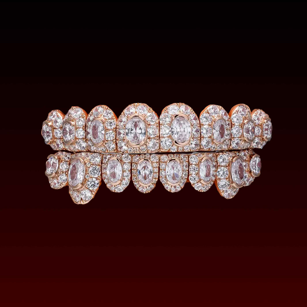 Oval Cut Center Stone Custom Moissanite Grillz