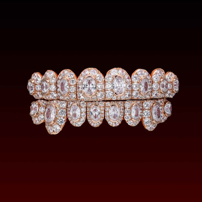 Oval Cut Center Stone Custom Moissanite Grillz