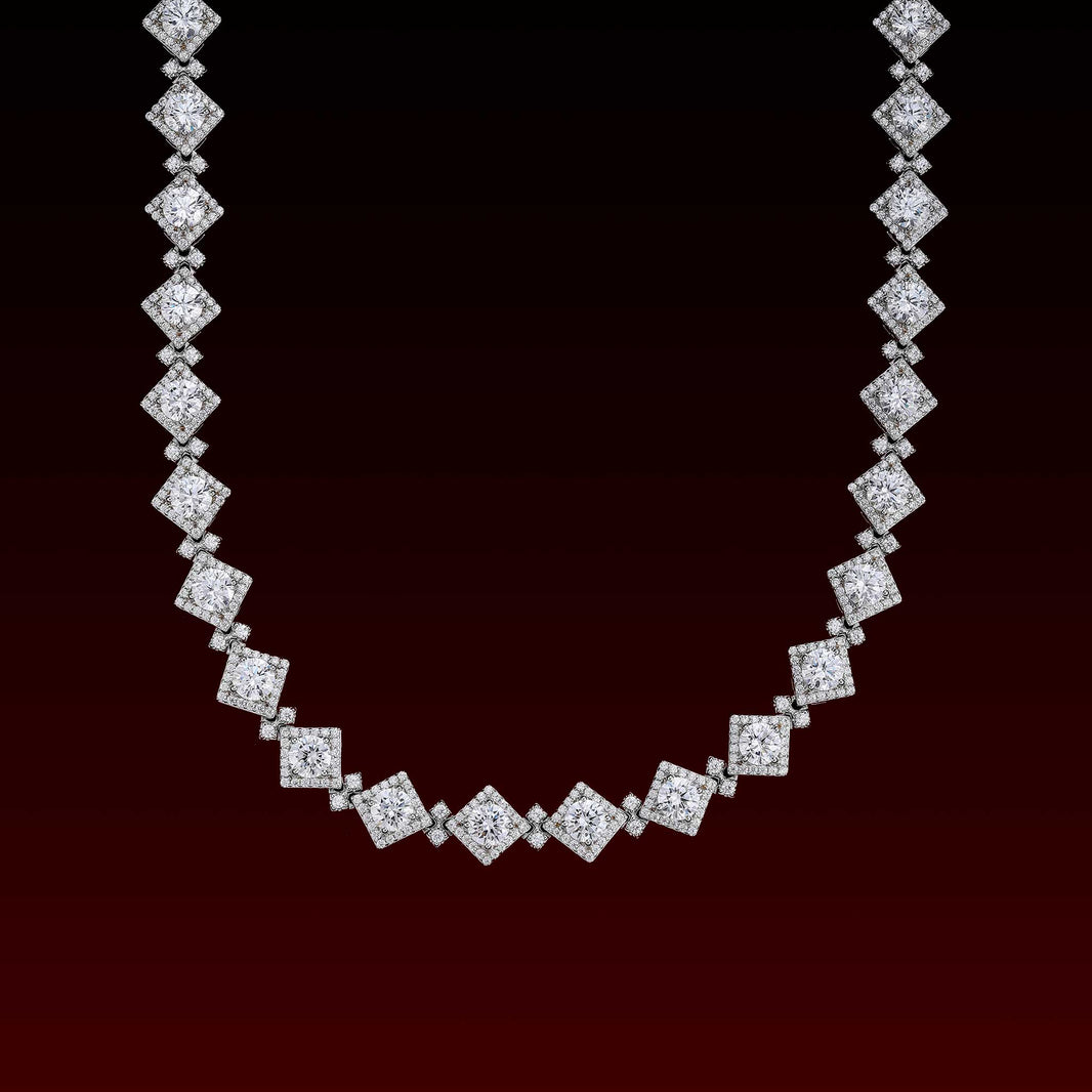 S925 Rhombic Moissanite Tennis Chain
