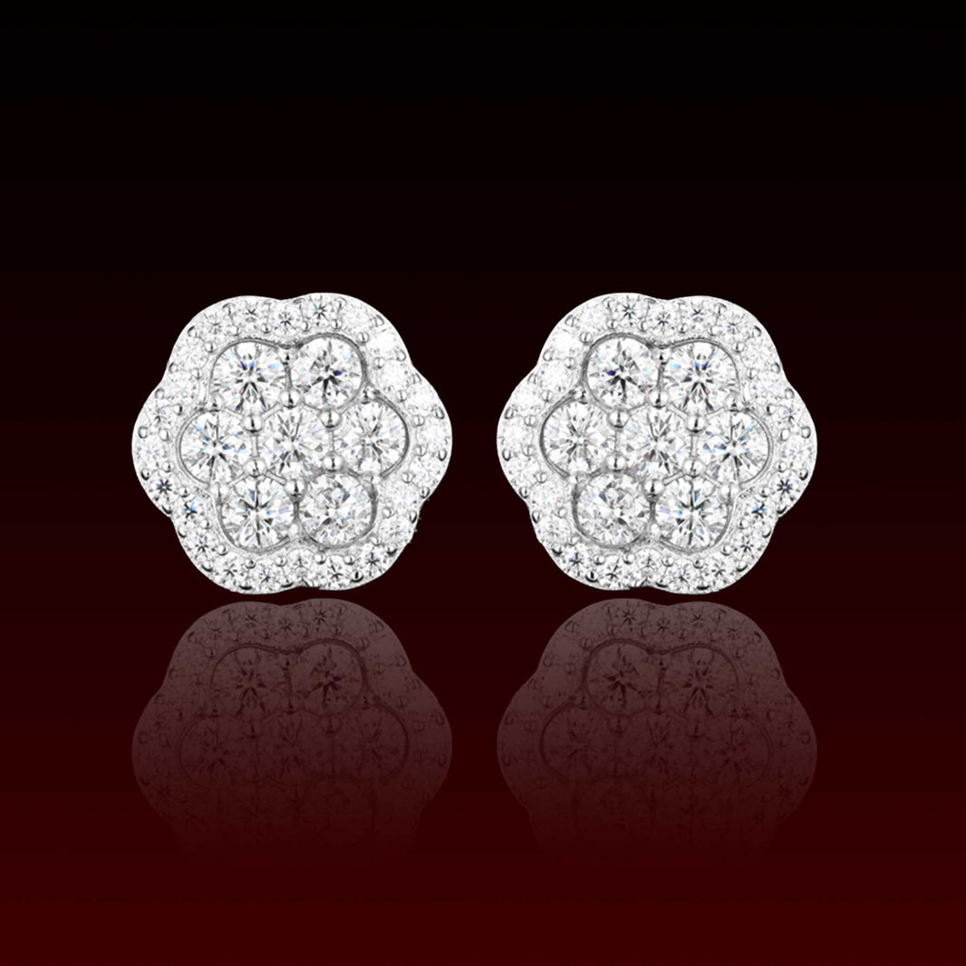 13MM Halo Cluster Moissanite Stud Earring