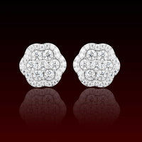 13MM Halo Cluster Moissanite Stud Earring