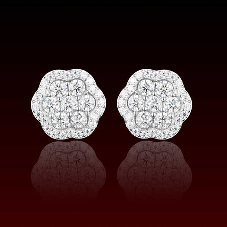 13MM Halo Cluster Moissanite Stud Earring
