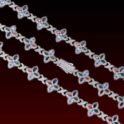 Marquise Cut Flower Infinity Iced Out Chain