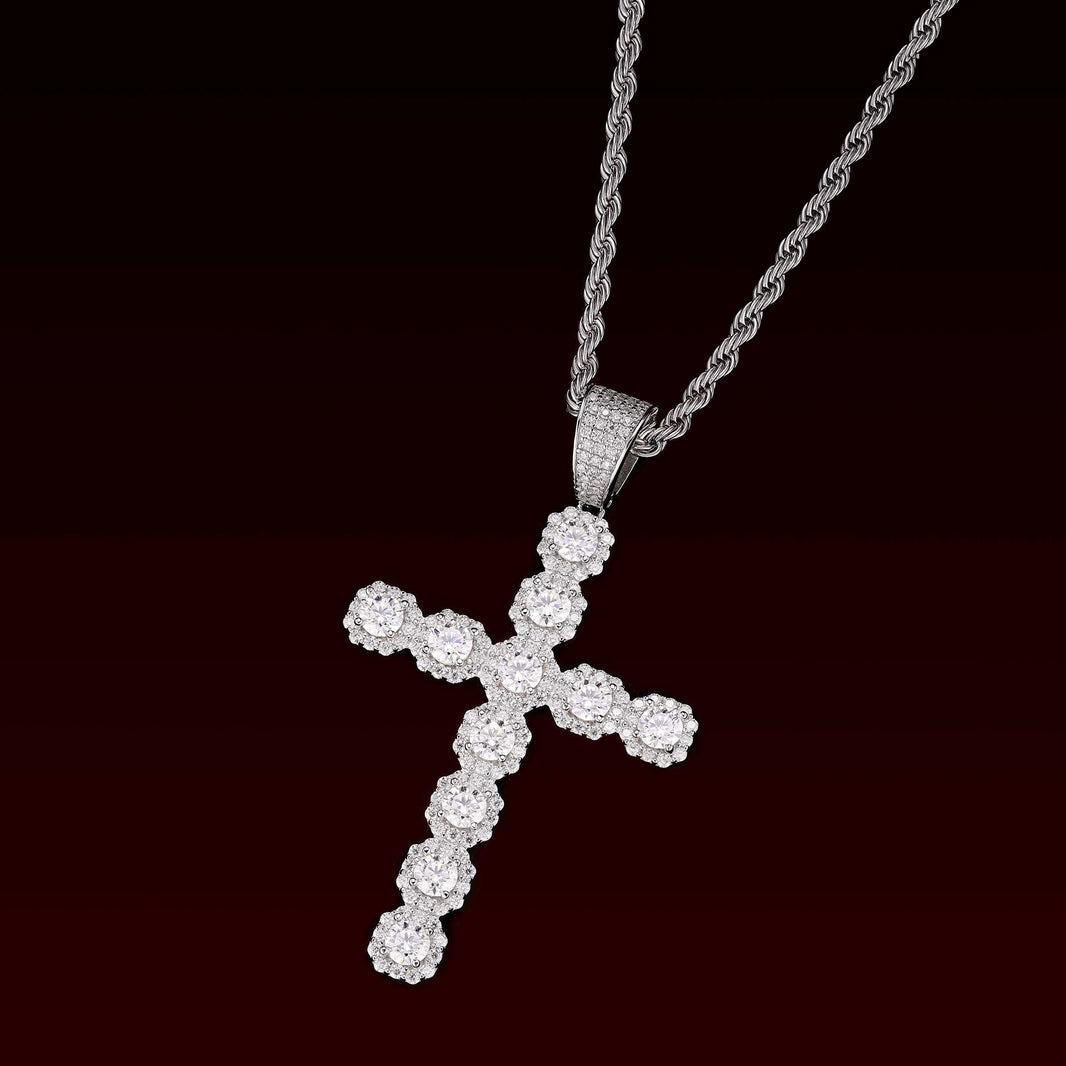 S925 Moissanite Cross Pendant