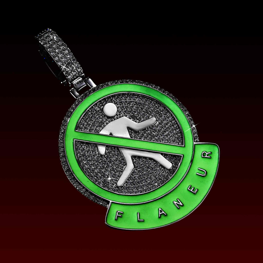 No Walking Iced Out Pendant