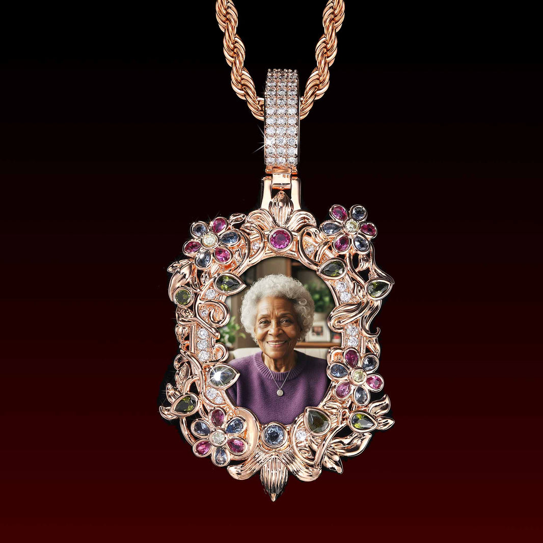 Flower Frame Custom Photo Pendant
