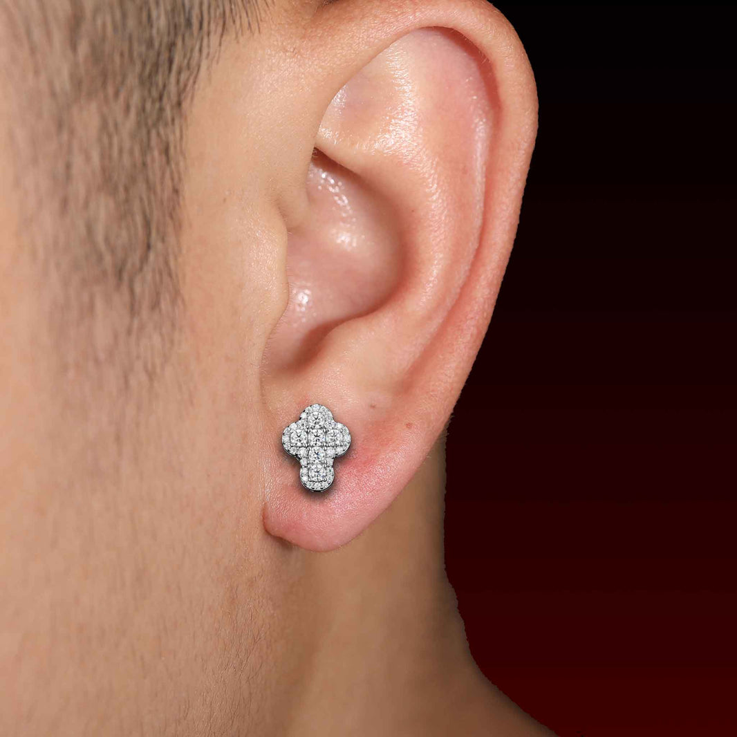 Hola Cross Moissanite Stud Earrings