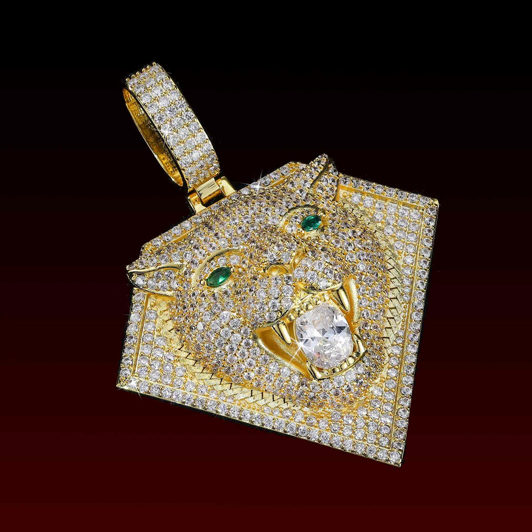 Diamond Leopard  Iced Out Pendant