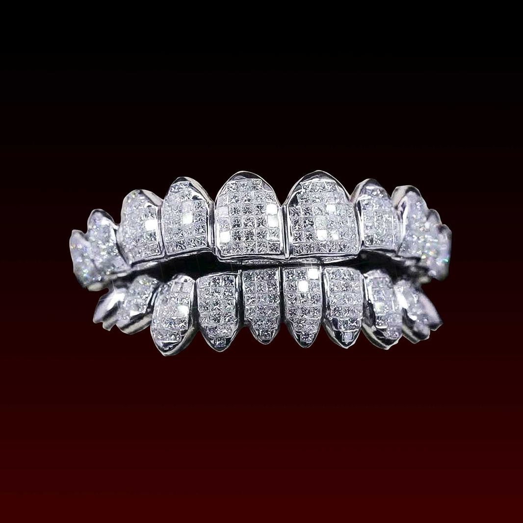 Princess Cut Invisible Set Custom Moissanite Grillz