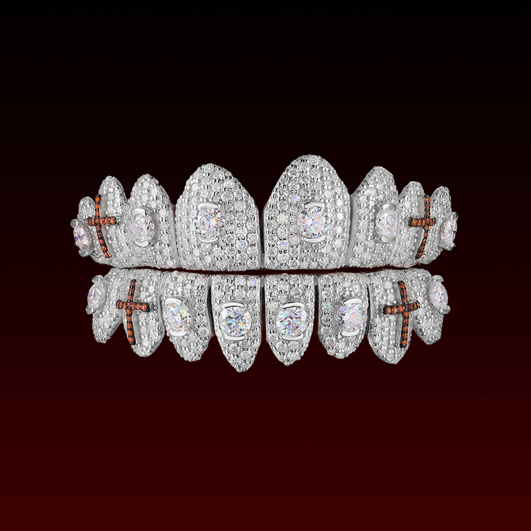 Honeymoon Set Cross Fang Custom Moissanite Grillz