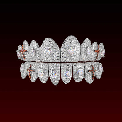 Honeymoon Set Cross Fang Custom Moissanite Grillz