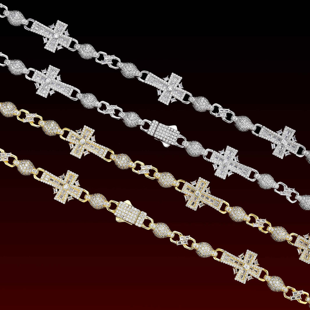S925 Cross Bail Moissanite Chain