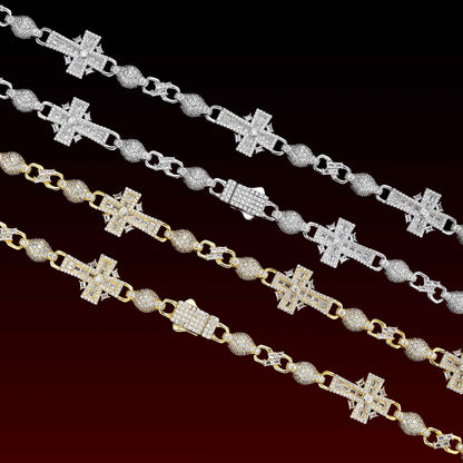 S925 Cross Bail Moissanite Chain