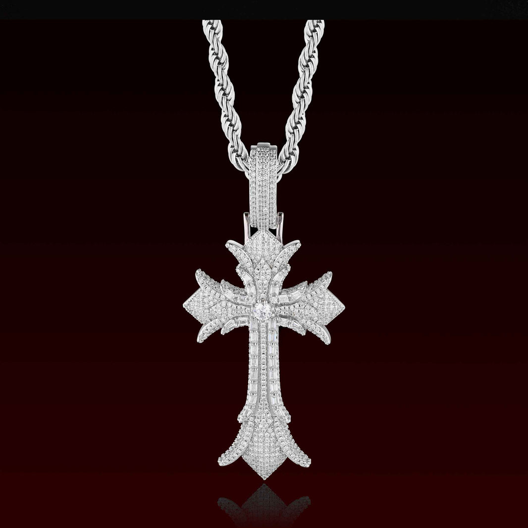 S925 Moissanite Gothic Cross Pendant